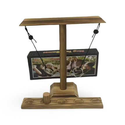 Wooden Ring Toss Game for Tabletop Play with Solid Construction | Fun Family Entertainment for Indoor and Outdoor Gatherings