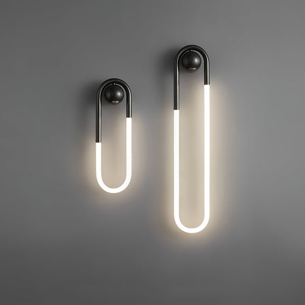 Modern LED Wall Light with Warm Ambient Glow | Brass & Black Minimalist Design for Contemporary Interiors
