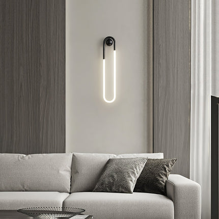 Modern LED Wall Light with Warm Ambient Glow | Brass & Black Minimalist Design for Contemporary Interiors