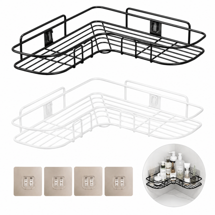 Corner Shelf for Shower, Drill Free Shower Caddy, Rustproof Adhesive Bathroom Shelves for Bathroom Storage_03