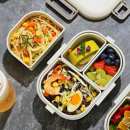 Portable Bento Lunch Box with 3 Removable Compartments | Leak-Proof Design for Kids and Adults on the Go