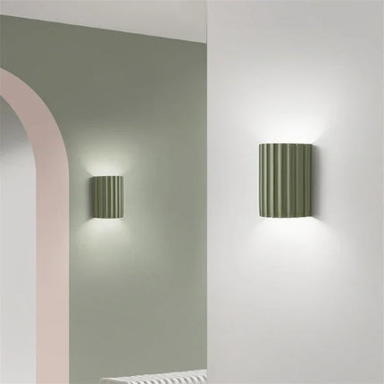 Nordic Modern Resin Wall Lamp with Ribbed Design | Soft Ambient Lighting for Home Décor