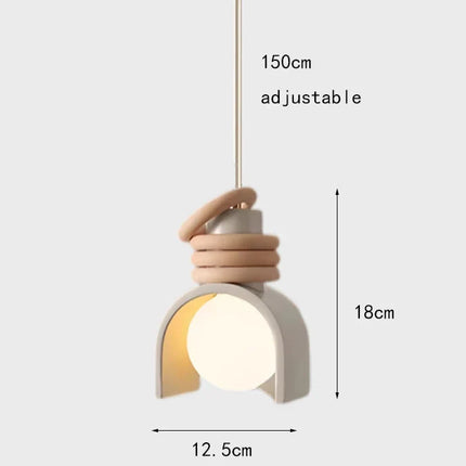 Wabi-Sabi Pendant Light with Adjustable Height | Japanese Minimalist Resin Design for Warm Ambient Lighting