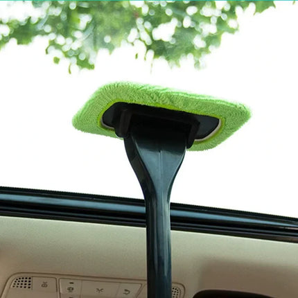 Microfiber Windshield Cleaner Tool with Extra-Long Handle | Streak-Free Shine for Safe Driving