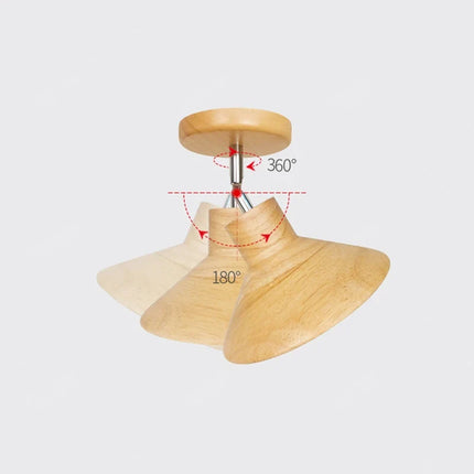 Ceiling Lamp with Natural Timber Finish & Rotatable Design | Modern Nordic Pendant Light for Soft Ambient Illumination