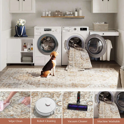 Area Rug for Living Room, Foldable Oriental Carpet with Non Slip Backing, Kitchen Rug and Bedroom Rug for Entryway_05