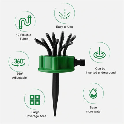 Lawn Sprinkler, 360 Degree Adjustable Water Sprinkler for Garden and Flower Beds – image 7