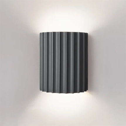 Nordic Modern Resin Wall Lamp with Ribbed Design | Soft Ambient Lighting for Home Décor