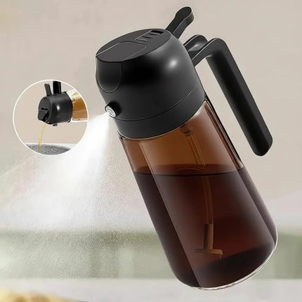 Glass Oil Dispenser Bottle with Easy Control Sprayer | Versatile Kitchen Tool for Olive Oil, Vinegar, and Sauces