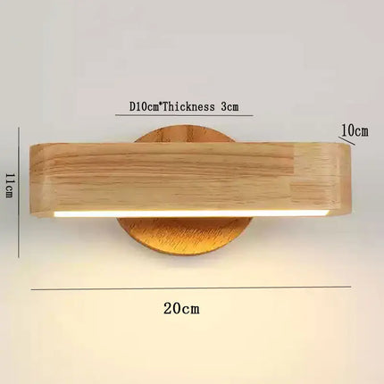 Rotating Wall Lamp with Adjustable Light Direction | Japanese Solid Wood & Aluminium Design for Warm, Serene Ambience