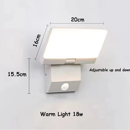 Outdoor Wall Light with Motion Sensor & Adjustable Head | IP65 Waterproof LED for Modern Homes