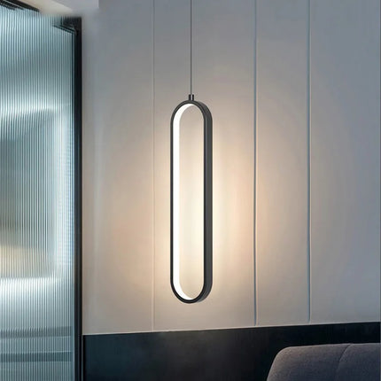 Modern LED Pendant Light with Adjustable Height | Gold or Black Finish for Elegant Home Illumination