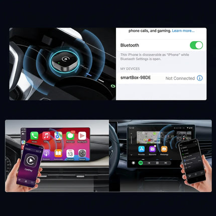 Wireless CarPlay and Android Auto Adapter with Plug and Play Design | Seamless Cable-Free Driving Experience