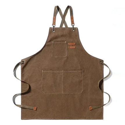 Durable Canvas Kitchen Apron with Adjustable Fit | Unisex Workwear for Chefs and Baristas