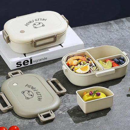 Portable Bento Lunch Box with 3 Removable Compartments | Leak-Proof Design for Kids and Adults on the Go