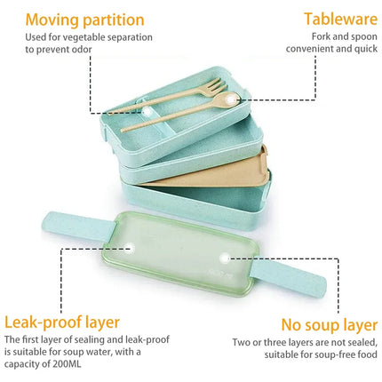Eco-Friendly Bento Lunch Box with 3 Stackable Layers | 900 ml Leak-Proof Design for Kids' School Meals
