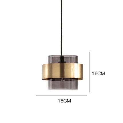 Nordic Glass Pendant Light with Adjustable Height | Modern Brass & Smoked Glass for Soft Ambient Glow