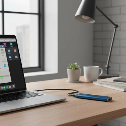 External Hard Drive Portable SSD with USB 3.2 for Fast File Transfers | Slim Design for Easy Everyday Backup