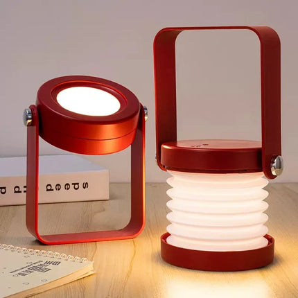 Portable Table Lamp with 360° Adjustable Head | Folding Lantern with Touch Dimming for Indoor and Outdoor Use