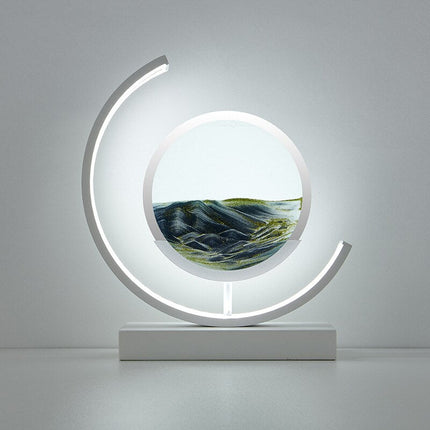 LED Table Lamp with Dynamic 3D Sand Art | 360° Rotation for Mesmerizing Ambient Lighting