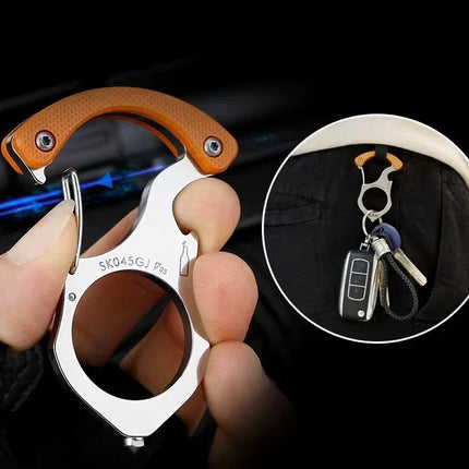Emergency Glass Breaker Keychain Tool, Compact Car Escape Tool with Finger Ring and Spring Clip, 3 Colors, Everyday Carry