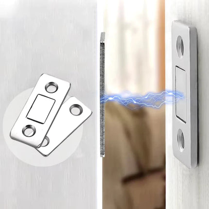 Magnetic Cabinet Door Catch for Kitchen and Bathroom Cupboards, Quiet Close Latch, Pre-Drilled Holes, Fits in Minutes