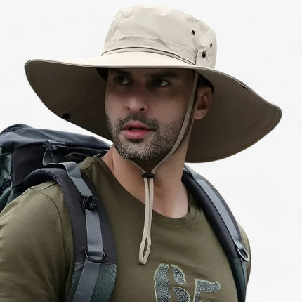 Sun Hats UV Protection, Fishing Hat with Breathable Mesh Panels and Drawstring