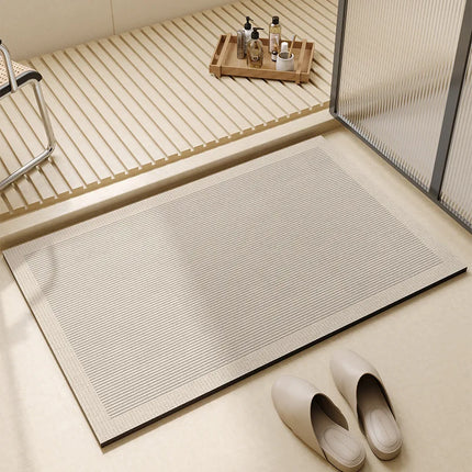 Super Absorbent Quick-Dry Bath Mat with Non-Slip Rubber Base | Elegant Comfort for Clean & Dry Bathrooms