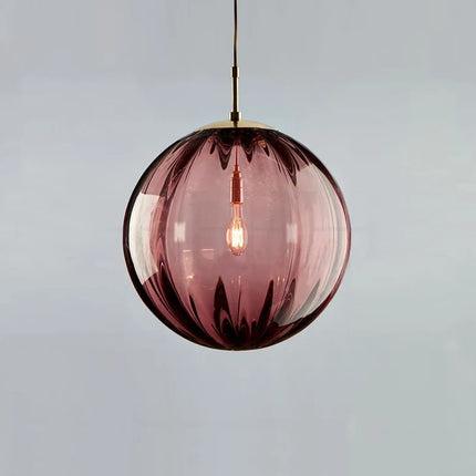 Modern Glass Ball Pendant Light with Hand-Blown Shade | Ambient Illumination for Dining Rooms and Bedrooms