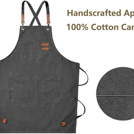 Durable Canvas Kitchen Apron with Adjustable Fit | Unisex Workwear for Chefs and Baristas