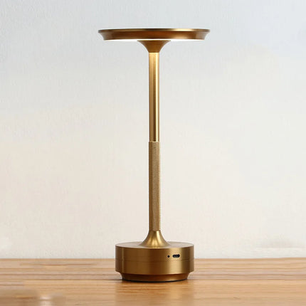 Rechargeable LED Table Lamp with Touch Control Dimming | Elegant Aluminium Design for Warm Ambient Light