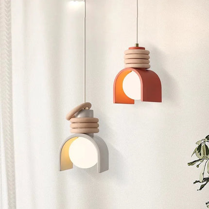 Wabi-Sabi Pendant Light with Adjustable Height | Japanese Minimalist Resin Design for Warm Ambient Lighting