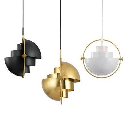 Nordic Pendant Light with Adjustable Height and Sculptural Design | Contemporary Metal Lamp for Elegant Interiors