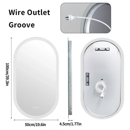 Oval LED Bathroom Mirror with Anti-Fog & Dimmable Lighting | Modern Wall-Mounted Design for Clear Reflections