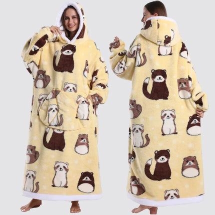 Oversized Blanket Hoodie with Large Hood | Comfortable Wearable Blanket for Home and Outdoor Relaxation