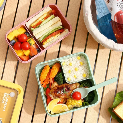 Leak-Proof Bento Lunch Box with Built-in Cutlery | Microwave & Dishwasher Safe for School and Office Meals
