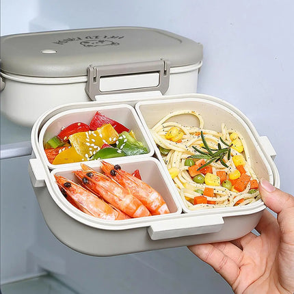 Portable Bento Lunch Box with 3 Removable Compartments | Leak-Proof Design for Kids and Adults on the Go