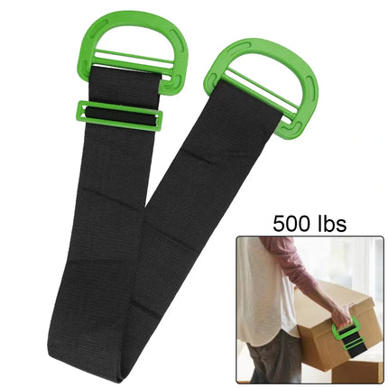 Heavy Duty Moving Strap with Adjustable Buckle, 500 lb Capacity Black Lifting Strap for Mattresses and Furniture