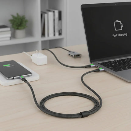 External Hard Drive Portable SSD USB C Cable with Fast Charging 6A | Durable Braided Design for Quick Data Transfer
