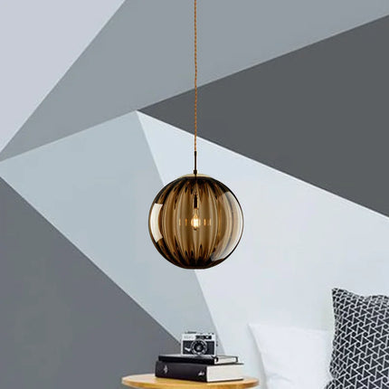 Modern Glass Ball Pendant Light with Hand-Blown Shade | Ambient Illumination for Dining Rooms and Bedrooms