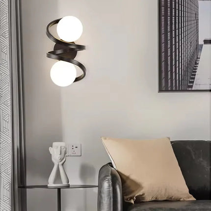 Modern Wall Light with Dual LED Globes | Sculptural Design for Soft Ambient Illumination