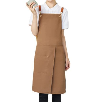 Waterproof Canvas Apron with Split Skirt Design | Multiple Pockets for Comfort in Restaurants and Home Cooking