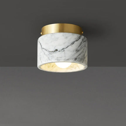 Nordic Marble Ceiling Light with Brushed Metal Trim | Stylish Downlight for Warm, Modern Ambiance