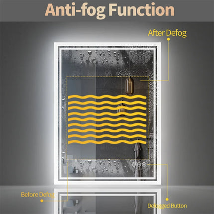 LED Bathroom Mirror with Dimmable Lighting & Anti-Fog Function | Frameless Design for Modern Bathrooms