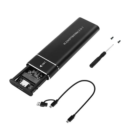 External Hard Drive Portable SSD Enclosure for M.2 Drives | Compact USB 3.1 Case Supporting Up to 4TB Storage