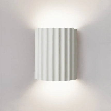 Nordic Modern Resin Wall Lamp with Ribbed Design | Soft Ambient Lighting for Home Décor