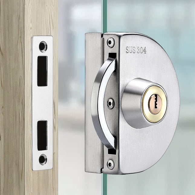 Sliding Door Lock for Glass Doors, Stainless Steel Sliding Glass Door Latch, Door Latch Lock for Home and Office