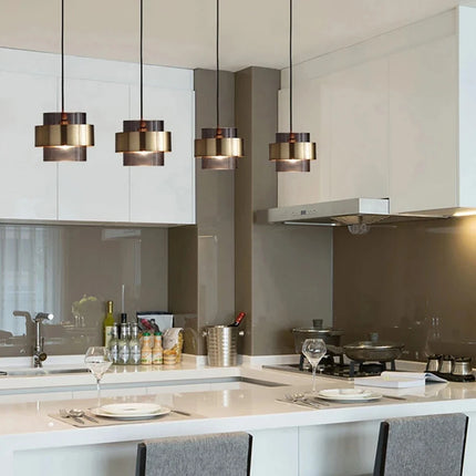 Nordic Glass Pendant Light with Adjustable Height | Modern Brass & Smoked Glass for Soft Ambient Glow