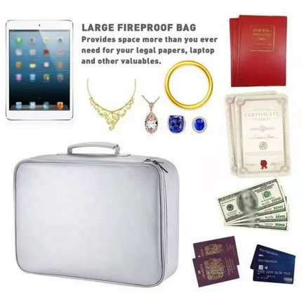 Document Organizer Bag Waterproof, Fire Resistant Document Bag with Zipper for Passport and Cash
