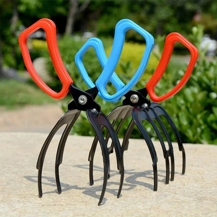 Fish Gripper Tool with Rounded Claw Tips and Long-Reach Handles, Two or Three Teeth, for Catch and Release Fishing